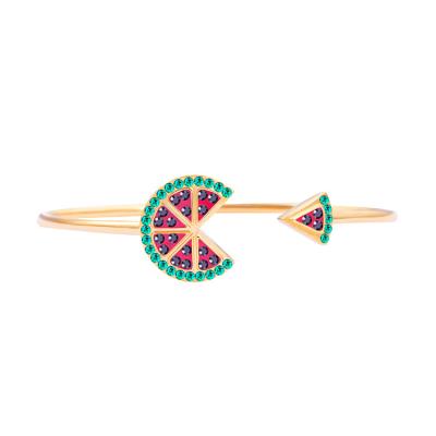 China YL10003 Italina Elegant New Arrival Delicate Gold Plated Switch Bracelet Women Jewelry Set 24K Crystal Enamel Watermelon Open Brass for sale