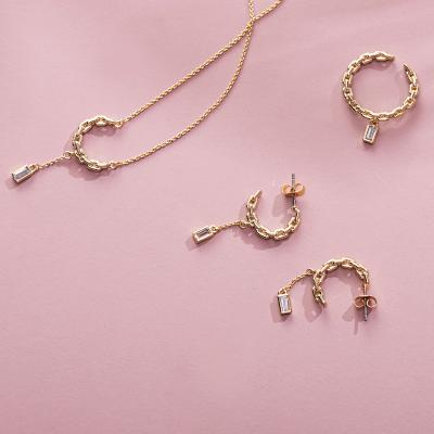 China YS10036 Gold Plated Environment Friendly Jewelry Set Supplement Necklace Set Jewelry Ring Earrings Ring Jewelry Sets Luxury for sale