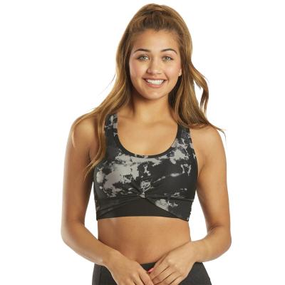 China High Quality Running Tie Dye Nylon Spandex Womens Breathable Custom Printed Dry-Fitting Yoga Tops Women's Racerback Sports Bras for sale