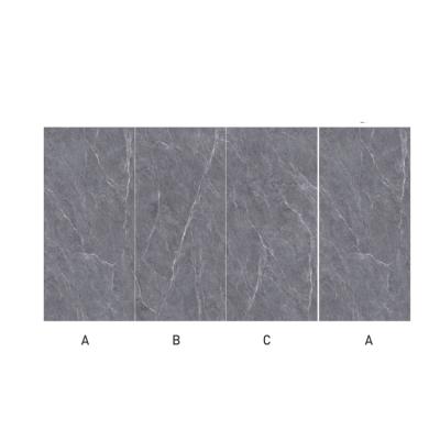 China Modern Bulgari Gray Shiny Polished Porcelain Slab by Agglomerated Stone Single Face 900*1800*12mm for sale