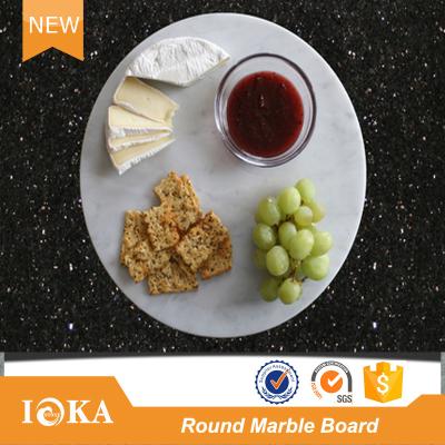 China Modern White Marble Tray Cut Round Cutting Board from Carrara White Marble for sale