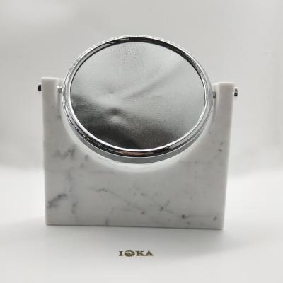 China Makeup Minimalist Decorative White Marble Stone Mirror for sale