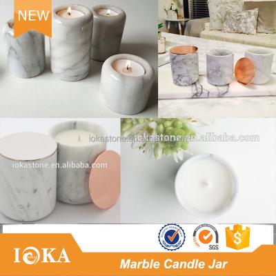 China Wholesale Modern China Marble Carving Candle Jars For Home for sale