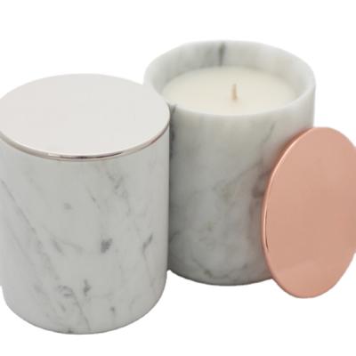 China Modern Beauty Jade Marble Candle Jars Onyx Candle Vase Stone Candle Holder for sale