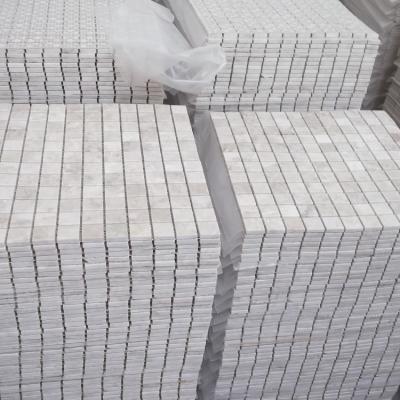 China Parquet hot sale marlbe mosaic slabs square white marble price for sale