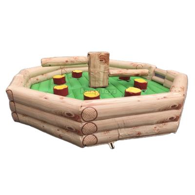 China New exciting PVC diameter 6m wood grain inflatable wipeout course, wipeout game for sale for sale