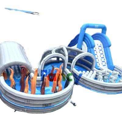 China PVC funny kids inflatable amusement park/giant inflatable floating water slide/pool inflatable water slide for sale