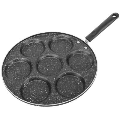 China Factory direct supply non-stick kitchen cooking 7 hole aluminum non-stick egg cookware fried pan for sale