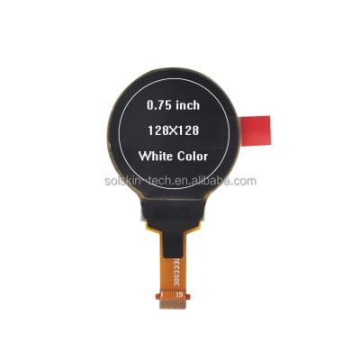 China Original 0.75 Inch 128*128 White Circle Shape OLED Display I2C Interface PMOLED Display 0.75 for sale