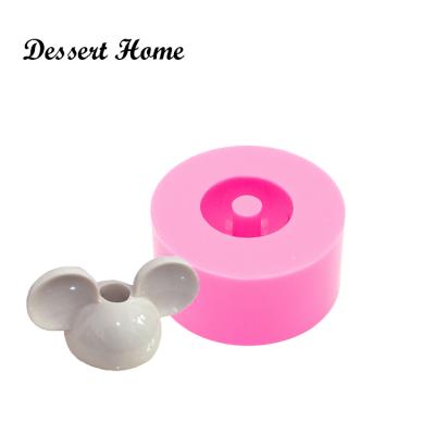 China Handmade Epoxy Silicone Shiny Glossy Straw Topper Molds (0.08cm DY0041 Mouse Head DIY Mold Straw) for sale