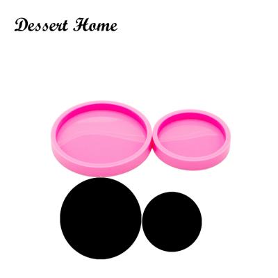 China 2.3/3 Inch DY0270 Bright Shiny Glossy DIY Round Shape Epoxy Resin Craft Silicone Geode Coasters for sale