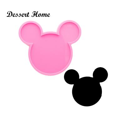 China DY0818 4.3inch Durable Glossy Mouse Coaster Silicone Molds - Epoxy Resin Molds - Coaster DIY Geode Coasters Mold for sale