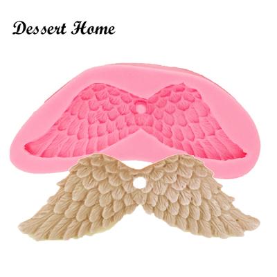 China D1183 DIY Silicone Angel Wing Viable Mold Decorating Mold Pendant Cake Decorating Tools Resin Clay Soap Molds for sale