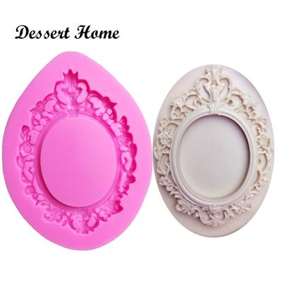 China D0611 Photo Frame Polymer Clay DIY Mold Viable Silicone Mold For 3D Open Candy Chocolate Fondant Cake Decorating Tools for sale