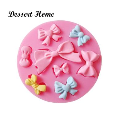 China D0218 Viable DIY 3D Many Bows Silicone Fondant Mold Cake Decorating Tools Cupcake Candy Chocolate Gumpaste Molds for sale