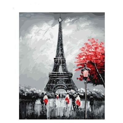 China CHENISTORY 99098 Classic Eiffel Tower - DIY Painting By Numbers Kit Canvas Paint for sale