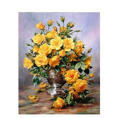 China CHENISTORY 99494 Classic Painting By Numbers Yellow Flowers On Canvas No Sight Abstract Oil Painting Classic Hand Painted for sale