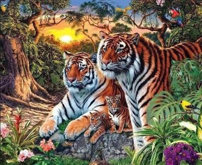 China DZDP956 fiber diamond paintings tiger 5D crystal diy abstract chenistory diamond painting short for sale