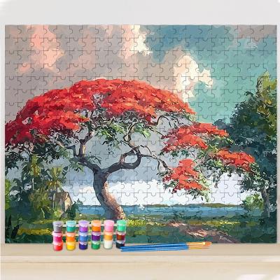 China New CHENISTORY Classic/Postmodern DIY Painting By Numbers Puzzle For Adults Tree Landscape Acrylic Picture By Numbers for sale