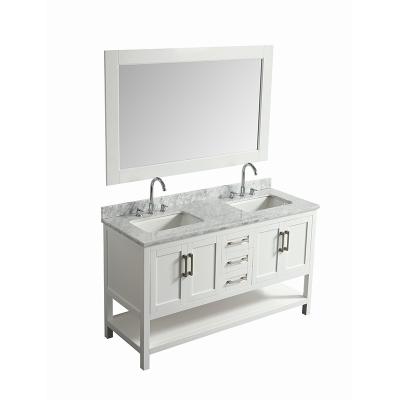 China Bathroom Double Oval Sinks Countertops Luxury Nordic Modern Traditional Pure White Marble Vanity Tops With Mirror for sale