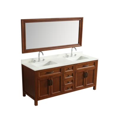 China China Wholesale Modern Luxury Countertop Bathroom Cabinet Solid Wood Marble Vanity for sale