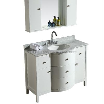 China 48 Inch Modern Floor Mounted Solid Wood Bathroom Vanity for sale