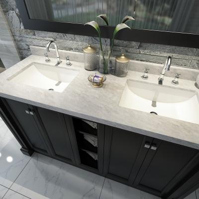 China New Design Large Size Classic North American Marble Countertops Double Sink Bathroom Cabinet Furniture Environmentally Friendly for sale