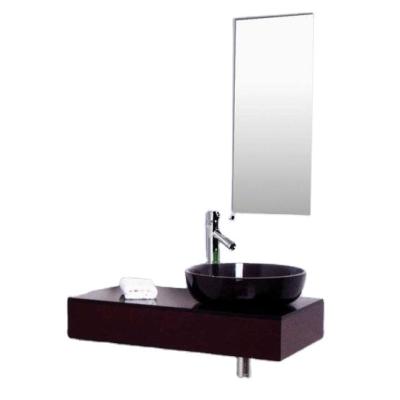 China Modern Classic Glass Bowl Wall Mounted Single Floating Bathroom Vanity for sale