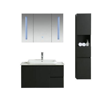 China Modern Smart Melamine LED Bathroom Mirror Cabinet Vanity for sale