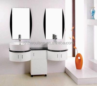 China Modern Bathroom Vanity High End Double Sink Bathroom Vanity Sink Mirror Cabinet With Mirror And Various Colors for sale