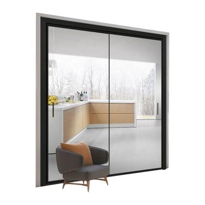 China Modern sliding door aluminum cabinet glass partition wall veranda sliding door with glass movable glass door for sale