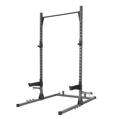 China Wall Mounted Squat Rack Rising Folding Adjustable Squat Rack Fitness Center Stand Rack for sale