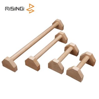 China Russian Straight Solid Dip Bar Home Exercise Parallettes Rise Gymnastic Wooden Push Up Stands Wooden Dip Bars for sale