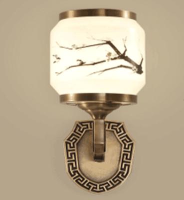 China Vintage Hand Painted Brass Sconce Lighting Led Outdoor Decorative Wall Lamp for sale