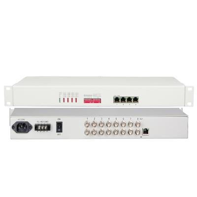 China Op-E8F4 19 inch 1U type 8E1-4Fe interface converter with 4channel Ethernet support 6-8 logic isolation for sale