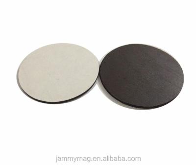 China Customized Industrial Magnet Round Flexible Rubber Magnet With Adhesive D47*2.5mm for sale