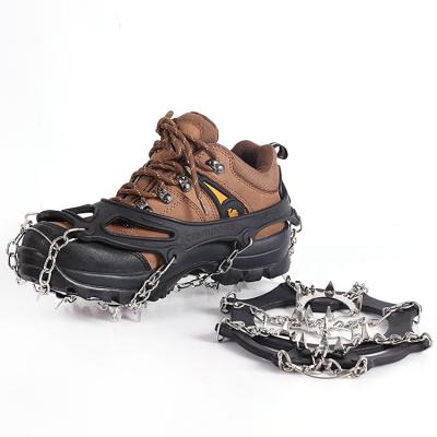 China Anti Static Safe Protect Cleats Ice Snow Grips Traction Cleats Shoes Grips With Anti Slip 19 Teeth Stainless Steel Spikes Shoes for sale