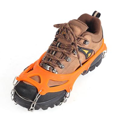 China Comfortable cleats ice snow grips traction cleats shoes handles with anti slip 19 teeth stainless steel spikes safe shoes protect cleats for sale