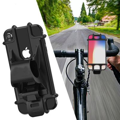 China Custom Silicone Mobile Cell Phone Band Bicycle Foldable Handlebar Holder Bike Mounts Silicone Phone Holder for sale