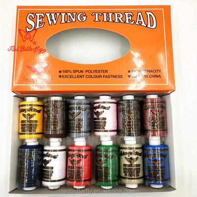 China High tenacity 100% king bird spun polyester sewing thread 40S/2 window box packing for sale