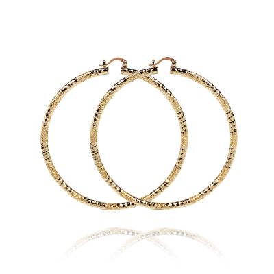 China CLASSIC Big Size Brass Hoop Earrings 14k 80mm Gold Plated Big Gold Hoop Earring for sale