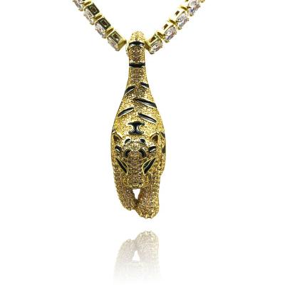 China Hip Hop Iced Out Tiger Leopard Pendant For Men Hip Hop Animal Rapper Jewelry Charms Pendant for sale