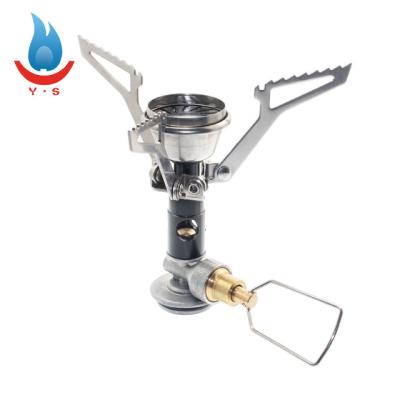 China Mini Stove Ultralight Foldable Titanium Alloy Foldable and Lightweight Gas Stove HIKERS Outdoor Camping BUTANE COOKER for sale