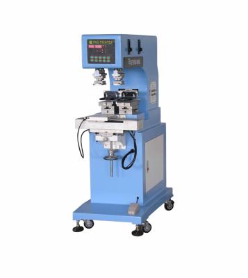 China Open Machinery Repair Shops Ink Tray Two Color Pad Offset Rhythm Printing Machine LC-PM2-100 With Shuttle Price And 2 Pads for sale