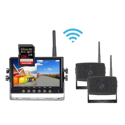 China 1ch 2ch 4ch 7inch 2.4G Wireless Rear View Quad Monitor Camera Digital MDVR Rearview Wireless Camera System Waterproof for sale