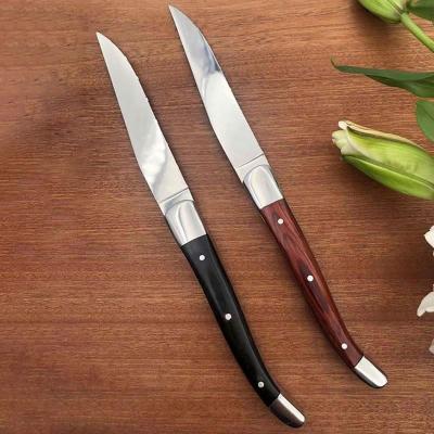 China Zhen Disposable Steak Knife Set Extra Heavy Japanese Blade With Damaskus Steel Stove Far Cavity Ins Stand Handle Red Gift Box for sale