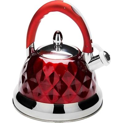 China Full Stainless Steel Stovetop Tea Kettles Induction Soup Kettles Copper Kettle Modern Whistling Red Cream for sale