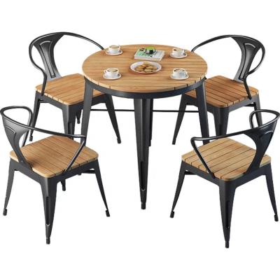 China New Design Contemporary Wholesale Plastic Wood Metal Table Outdoor Furniture (SP-RT001) for sale