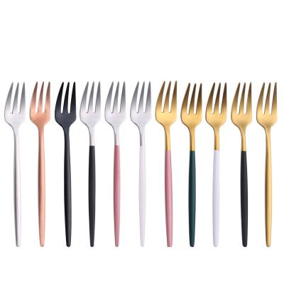 China Viable Hot Selling Custom Stainless Steel Gold/Copper Plated/Black Berry Cake Salad Dessert Fork for sale