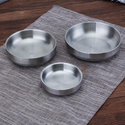 China Durable Hot Selling Stainless Steel Double Wall Bowl Gold Plated Kimchi Dish Dish Bowl Sauce Vinegar Dish Snack Dishes for sale